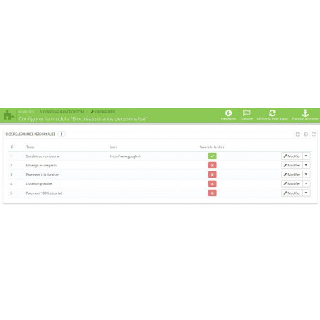 Module Prestashop Reinsurance Custom