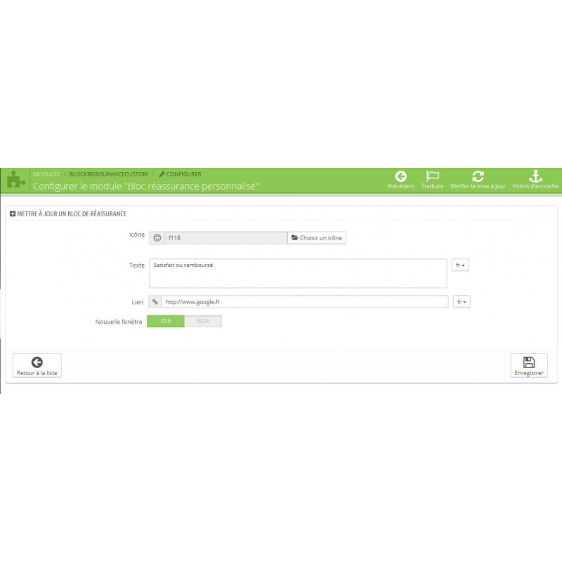 Module Prestashop Reinsurance Custom