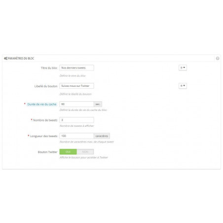 Twitter Block Prestashop Module