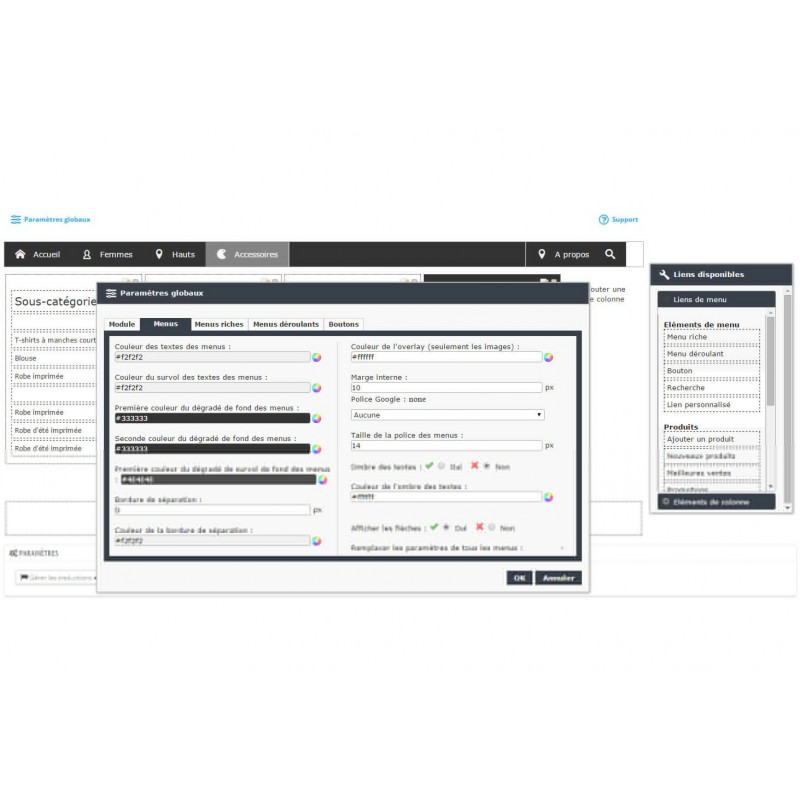 Rich Menu Prestashop Module