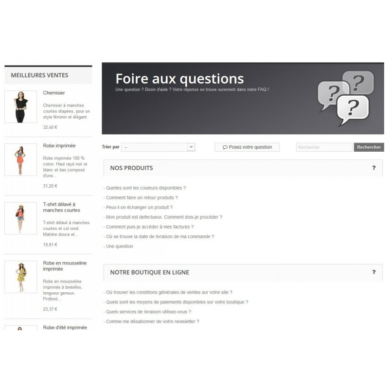 Module Prestashop FAQ Users