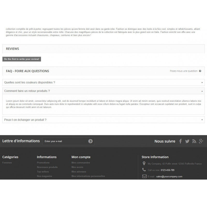 Module Prestashop FAQ Users