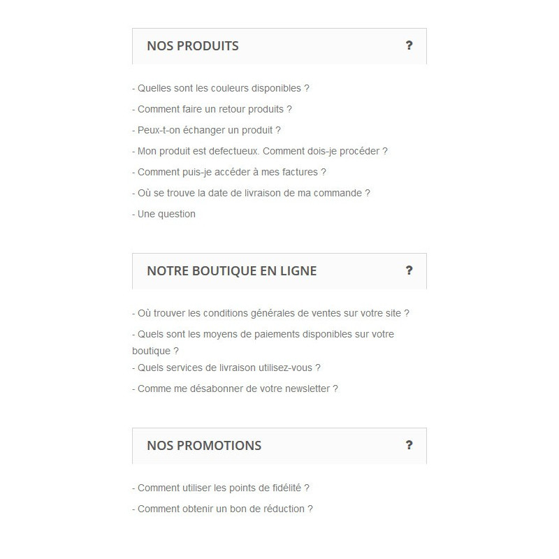 Module Prestashop FAQ Users