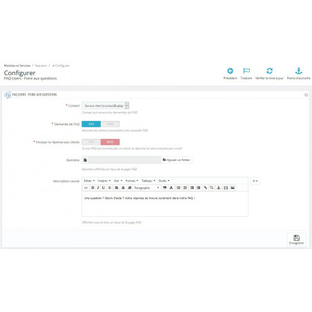 Module Prestashop FAQ Users