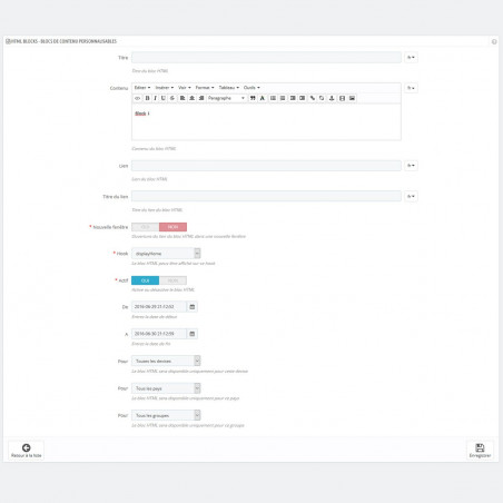 HTML Blocks Prestashop Module HTML Blocks Prestashop Module