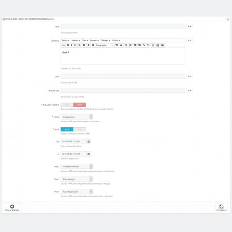 HTML Blocks Prestashop Module
