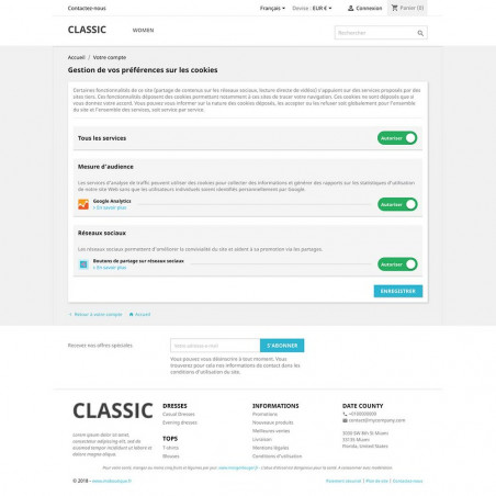 Module Prestashop Cookie Law - Blocage des Cookies + Bannière Module Prestashop Cookie Law - Blocage des Cookies + Bannière
