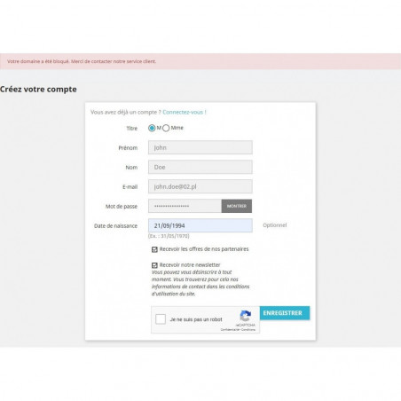 Module Prestashop Anti Spam - Bloqueur de Spam et Google reCaptcha