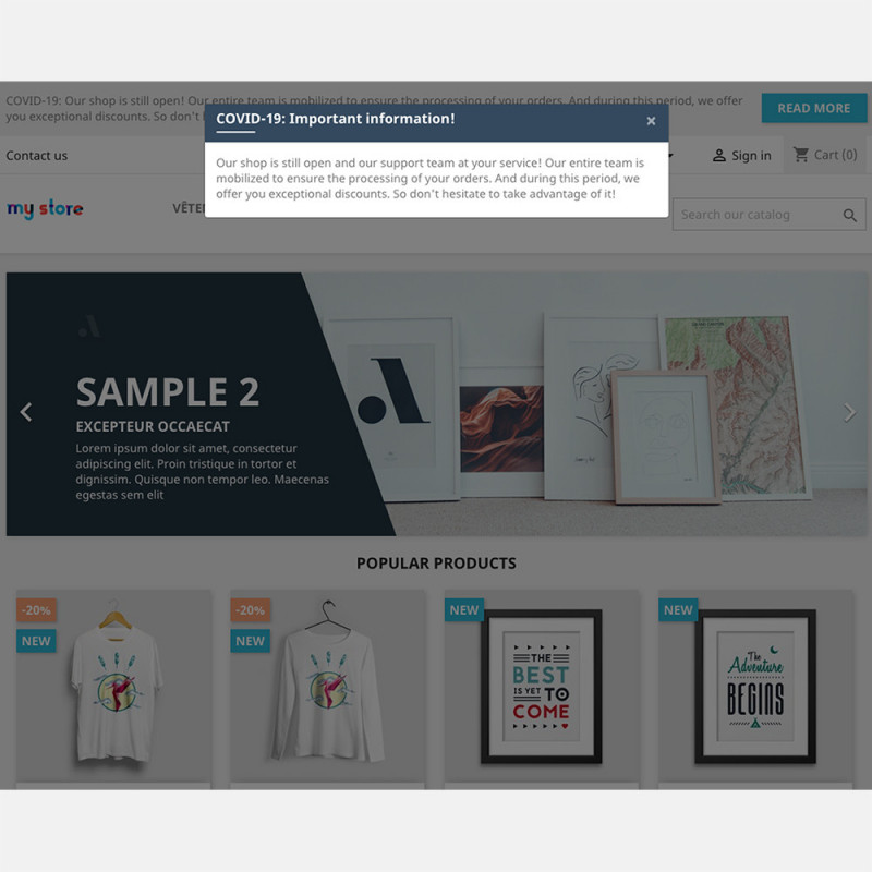 Module Prestashop COVID-19