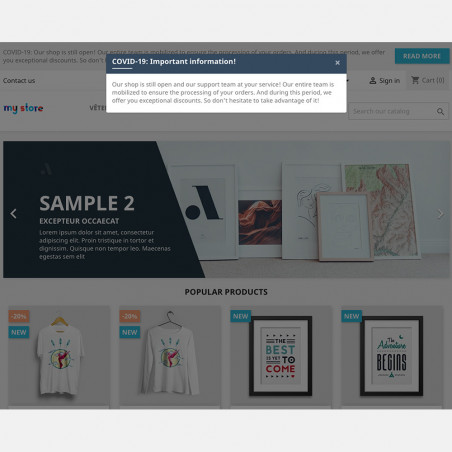 COVID-19 Prestashop module