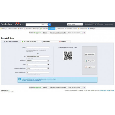Modules Prestashop QR code