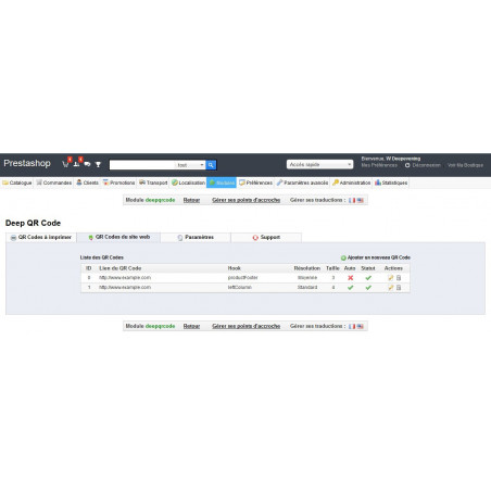 Modules Prestashop QR code