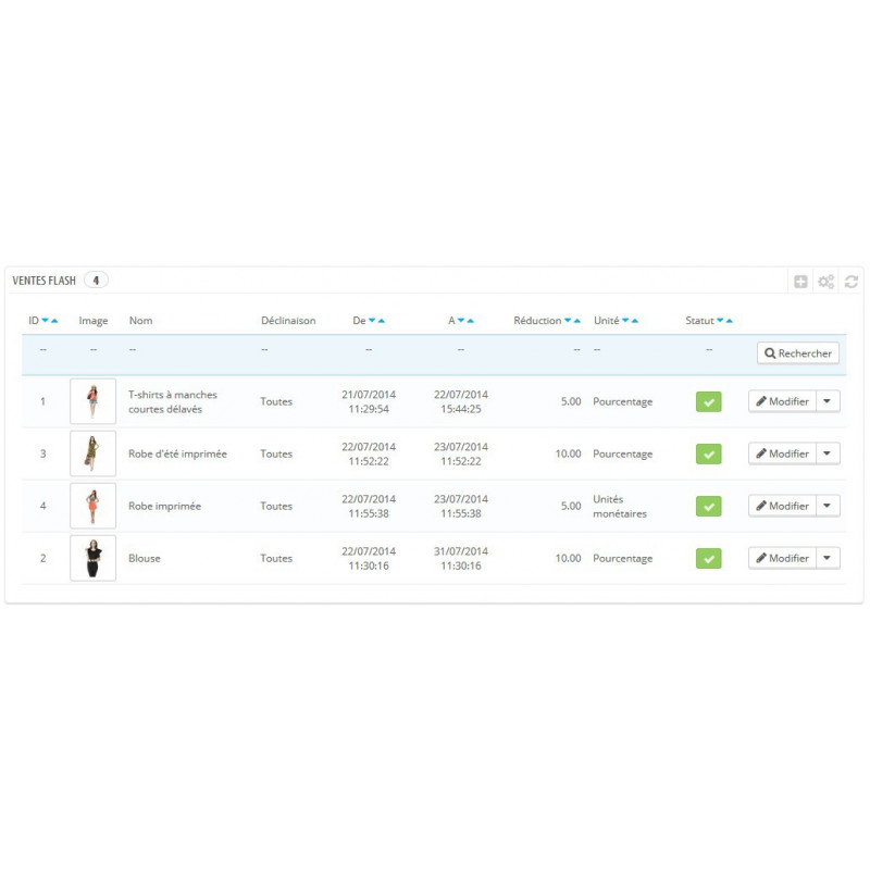 Module Prestashop Ventes Flash