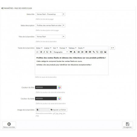 Module Prestashop Ventes Flash
